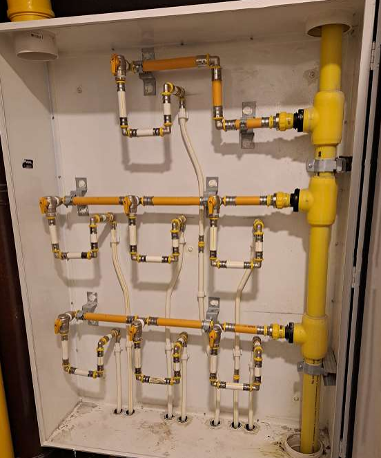 Painel de distribuição de rede de gás GLP instalado pela Solution em Canoas/RS